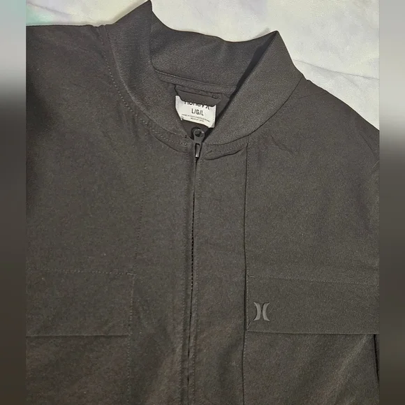 Hurley men's black windbreaker jacket with full zip closure Size L - Picture 4 of 16
